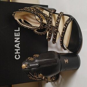 CHANEL Other Open Shoes Lambskin Black Size 40
